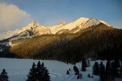 10 Sunrise On Collier Peak, Popes Peak, Mount Whyte, Big Beehive, Mount Niblock and Mount St Piran From Chateau Lake Louise.jpg
